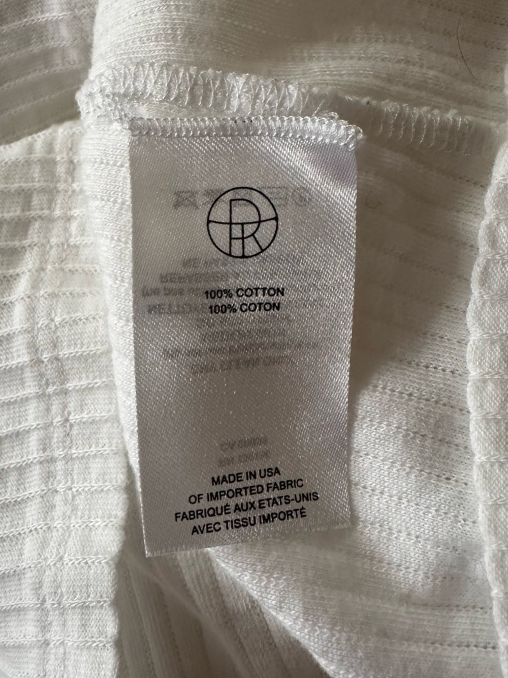 The Row White Ribbed Short-Sleeve Crew Top - Picture 3 of 4